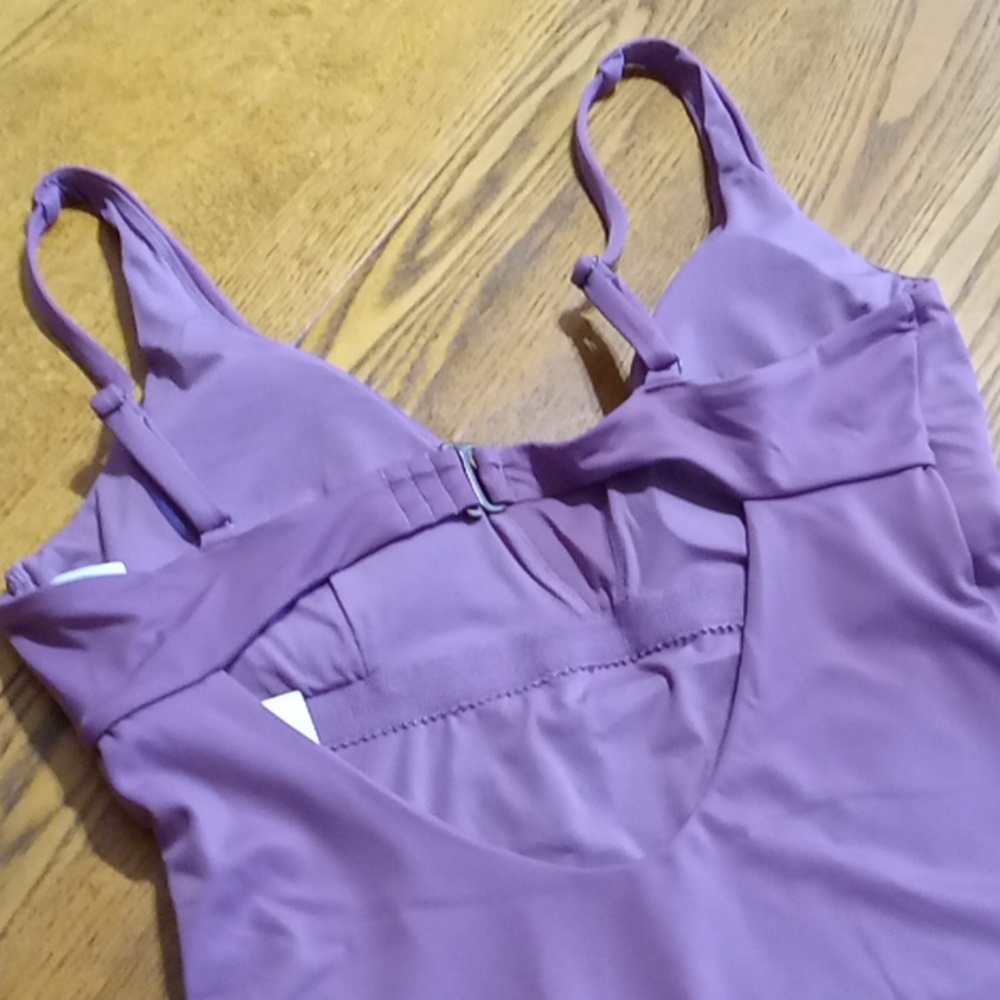 Andie Womens Medium Swimsuit TAHITI CACTUS FLOWER EGGPLANT NEW Beach Resort Pool - Picture 5 of 8